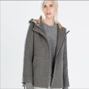 Grey Zara Basic Wool Swing Coat